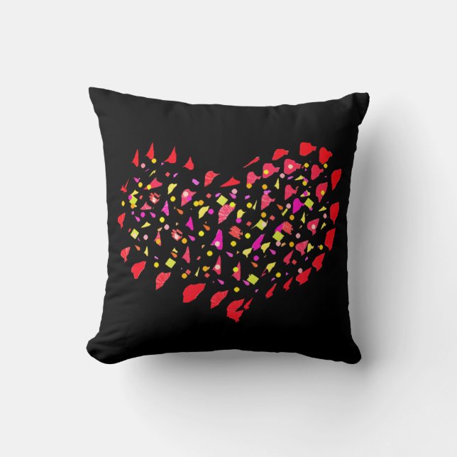 Grand Coeur Rouge Clair Coussin (Recto)
