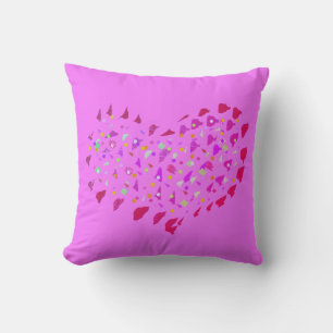Grand Coeur Rouge Lumineux Coussin de l'Amour