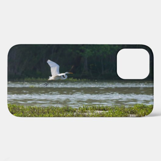 Grand coque iphone de vol d'aigrettes blanches (Verso (horizontal))