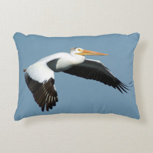 Grand coussin d'accent de pélican blanc