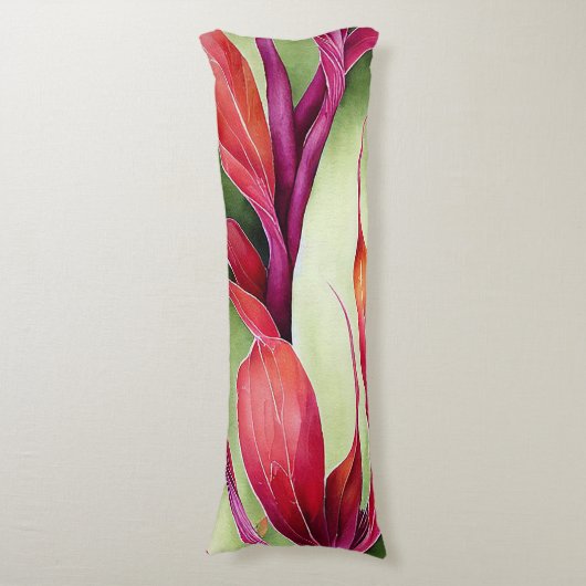 Grand Coussin de Corps de Plante Hawaïenne (Devant (Vertical))