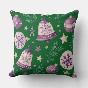 Grand Coussin de Noël de 20" x 20" avec du Violet