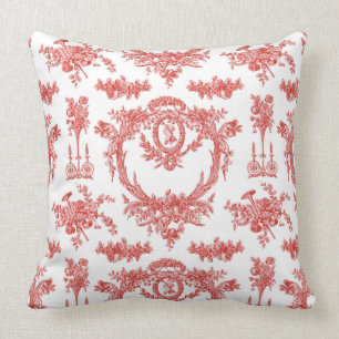 Grand coussin en Marie Toile et guingan rouge