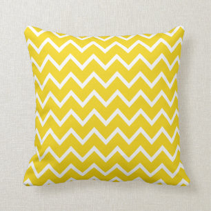 Grand coussin jaune citron de Chevron