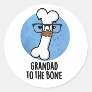 Grand Dad aan de bot Funny Grandpa Pun Ronde Sticker