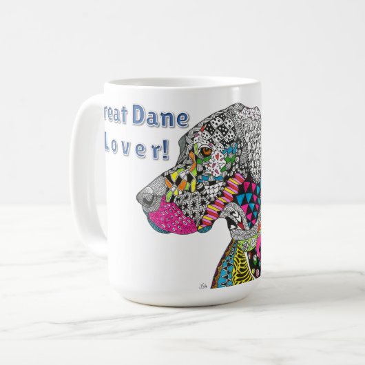 Grand Dane Amoureux des chiens Mug (Devant gauche)