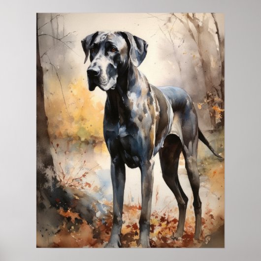 Grand Dane Dog Art Imprimer Poster (Devant)