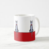 Grand Dane Sit Bleu café Mug (Devant droit)