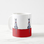 Grand Dane Sit Bleu café Mug (Devant gauche)