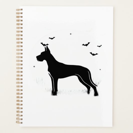 Grand Danois Halloween Lune Silhouette Classique  (Devant)