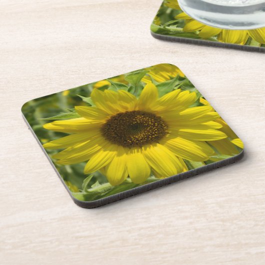 Grand Dessous de verre de liège tournesol (Côté gauche)