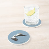 Grand dessous de verre en grès blanc de Pélican (Côté)