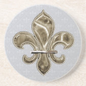 Grand Dessous de verre en grès Motif de Fleur de L (Devant)