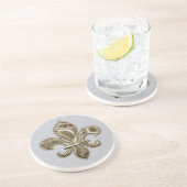 Grand Dessous de verre en grès Motif de Fleur de L (Côté)