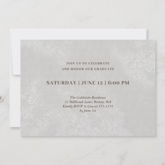 Grand Diplômé Script Photo Graduate Invitation (Dos)