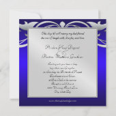 Grand Duchess Blue Jewel Silver Rol Uitnodiging (Achterkant)