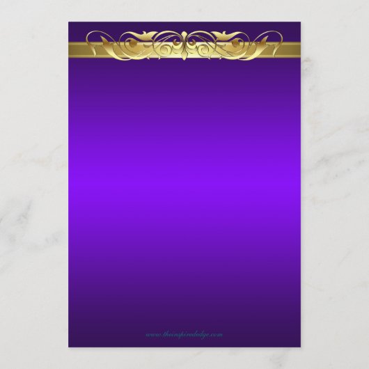 Grand Duchess Paars Scroll Wedding Menu (Achterkant)