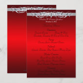 Grand Duchess Red Scroll Wedding Menu (Voorkant / Achterkant)