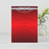 Grand Duchess Red Scroll Wedding Menu (Staand voorkant)