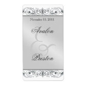 Grand Duchess Silver Scroll Vin Mariage Étiquette (Devant)
