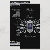 Grand Duchess Zilveren Scroll Zwart Trouwprogramma Programma (Voorkant / Achterkant)