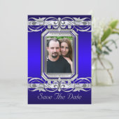 Grand Duchesse Bleu Économisez La Date Invitation (Debout devant)