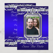 Grand Duchesse Bleu Économisez La Date Invitation (Devant / Derrière)