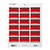 Grand-Duchesse Red Silver Scroll Étiquettes de adr (Feuille entière)