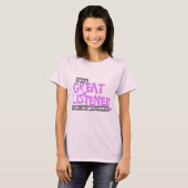 Grand écouteur dames t-shirt rose violet (Devant entier)