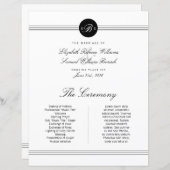 Grand Élégant Noir Blanc Monogramme Programme de m (Devant / Derrière)