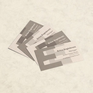 Grand Elegant Rétro E Monogram Carte de visite