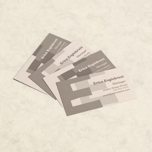 Grand Elegant Rétro E Monogram Carte de visite