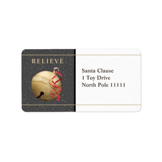 Grand Étiquette de adresse, JINGLE BELL Christmas (Devant)