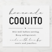 Grand Étiquette de bouteille de coquito fait maiso (Étiquettes simples)