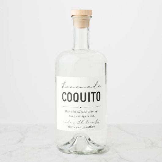 Grand Étiquette de bouteille de coquito fait maiso (Devant)