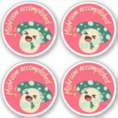 Grand Étiquette de champignon vert - Pack de 4 (Devant)