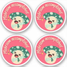 Grand Étiquette de champignon vert - Pack de 4