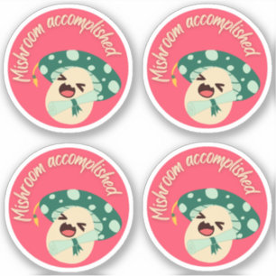 Grand Étiquette de champignon vert - Pack de 4