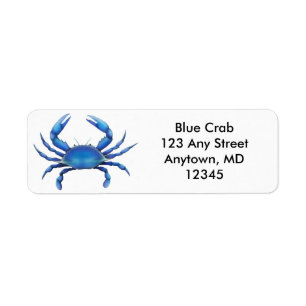 Grand étiquette de crabe bleu