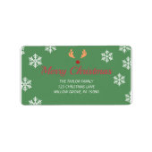 Grand Étiquette de Noël Russe de flocon de neige (Devant)