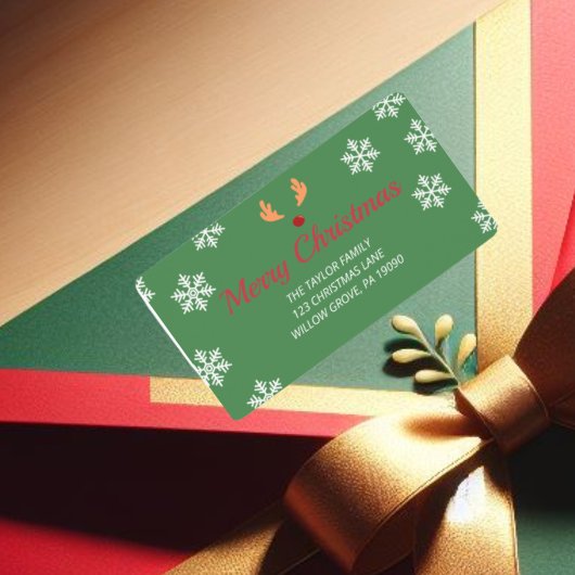 Grand Étiquette de Noël Russe de flocon de neige