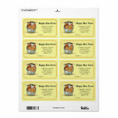 Grand Étiquette de poulets drôle (Feuille entière)