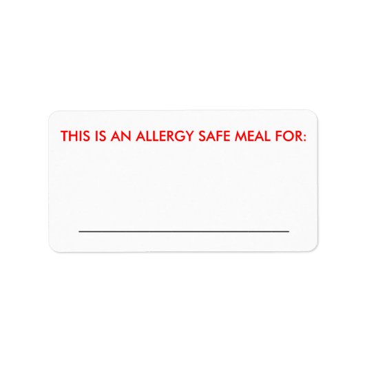 Grand Étiquette d'identification alimentaire (Devant)