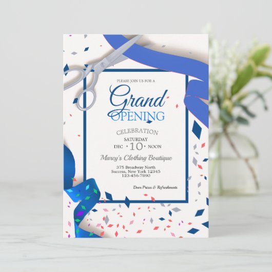Grand événement d'ouverture Invitation au ruban bl (Debout devant)