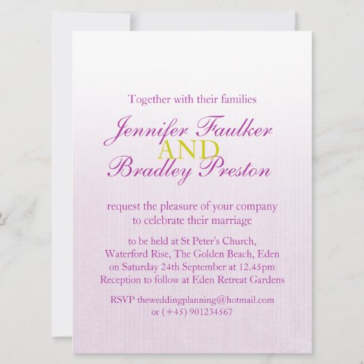 Grand faire-part de mariage à tulipe violette simp (Dos)