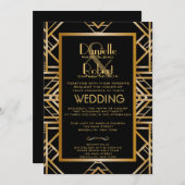 Grand Faire-part de mariage Art Déco inspiré de Ga (Devant / Derrière)