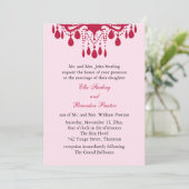 Grand Faire-part de mariage de salle de bal (rouge (Debout devant)