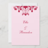 Grand Faire-part de mariage de salle de bal (rouge (Dos)