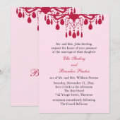 Grand Faire-part de mariage de salle de bal (rouge (Devant / Derrière)