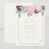 Grand Faire-part de mariage floral (Devant / Derrière)